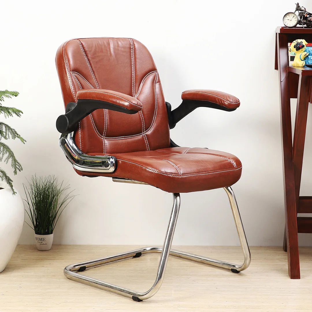 Torin Visitor Chair with Armrest (Brown) Lifestyle view