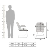 Torin Visitor Chair with Armrest (Dark Brown) Dimensions 