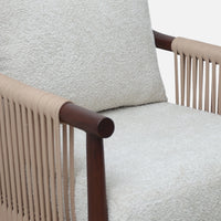 Tressa Teak Wood Bedroom Chair (Brown) close view 