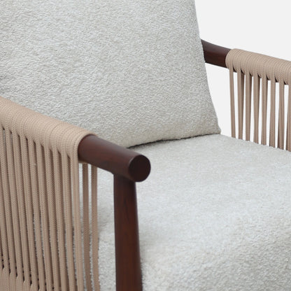 Tressa Teak Wood Bedroom Chair (Brown) close view 