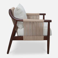 Tressa Teak Wood Bedroom Chair (Brown)side angle 
