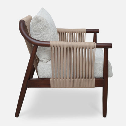 Tressa Teak Wood Bedroom Chair (Brown)side angle 