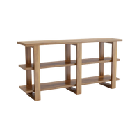 Trestle Wood Book Shelf (Teak) side angle 