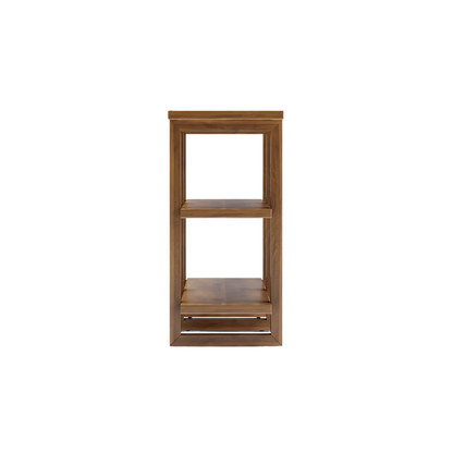 Trestle Wood Book Shelf (Teak) side view