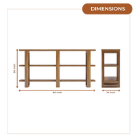 Trestle Wood Book Shelf (Teak) dimensions
