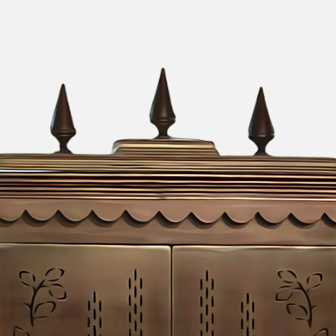 Trikalash Teak Wood Mandap (Brown) close view