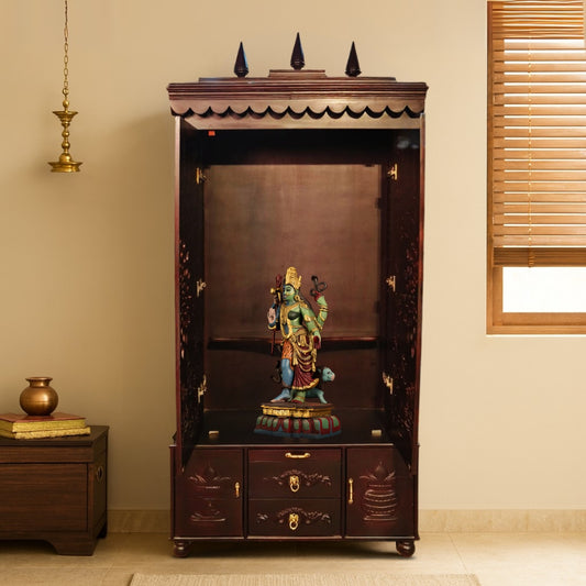 Trikalash Teak Wood Mandap (Brown) lifestyle view 