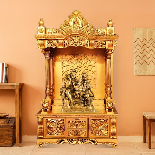 Trilokinath Teak Wood Mandap (Gold) lifestyle view