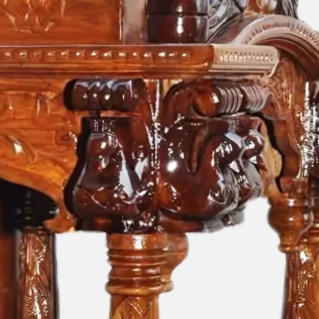 Triveni Teak Wood Mandap (Teak) close  view