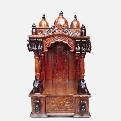 Triveni Teak Wood Mandap (Teak) front view 