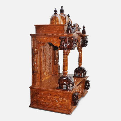 Triveni Teak Wood Mandap (Teak) side angle