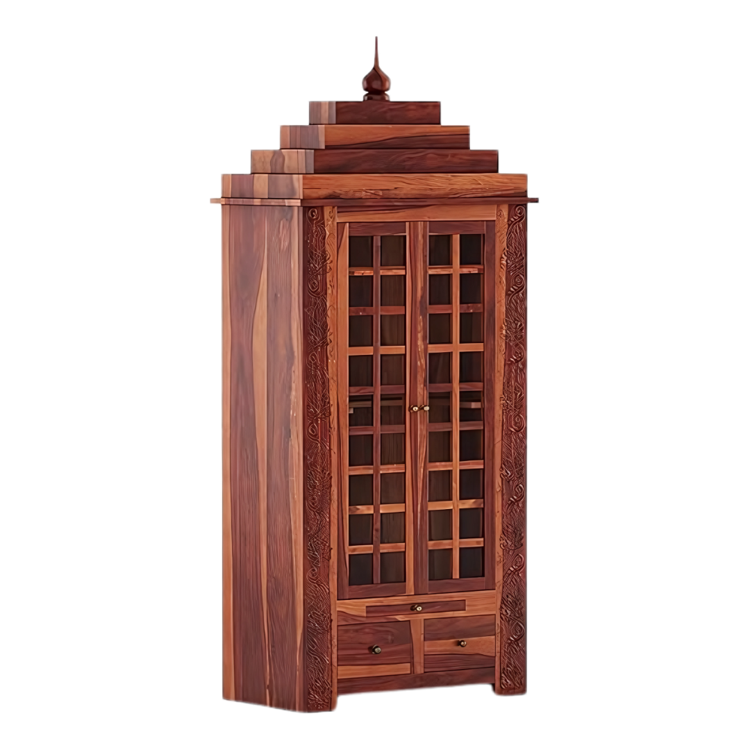 Upasana Sheesham Wood Mandir (Teak) side angle