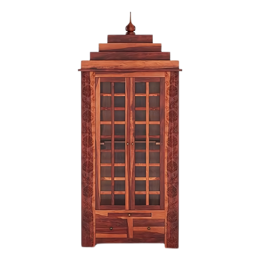 Upasana Teak Wood Mandir (Teak) Front view