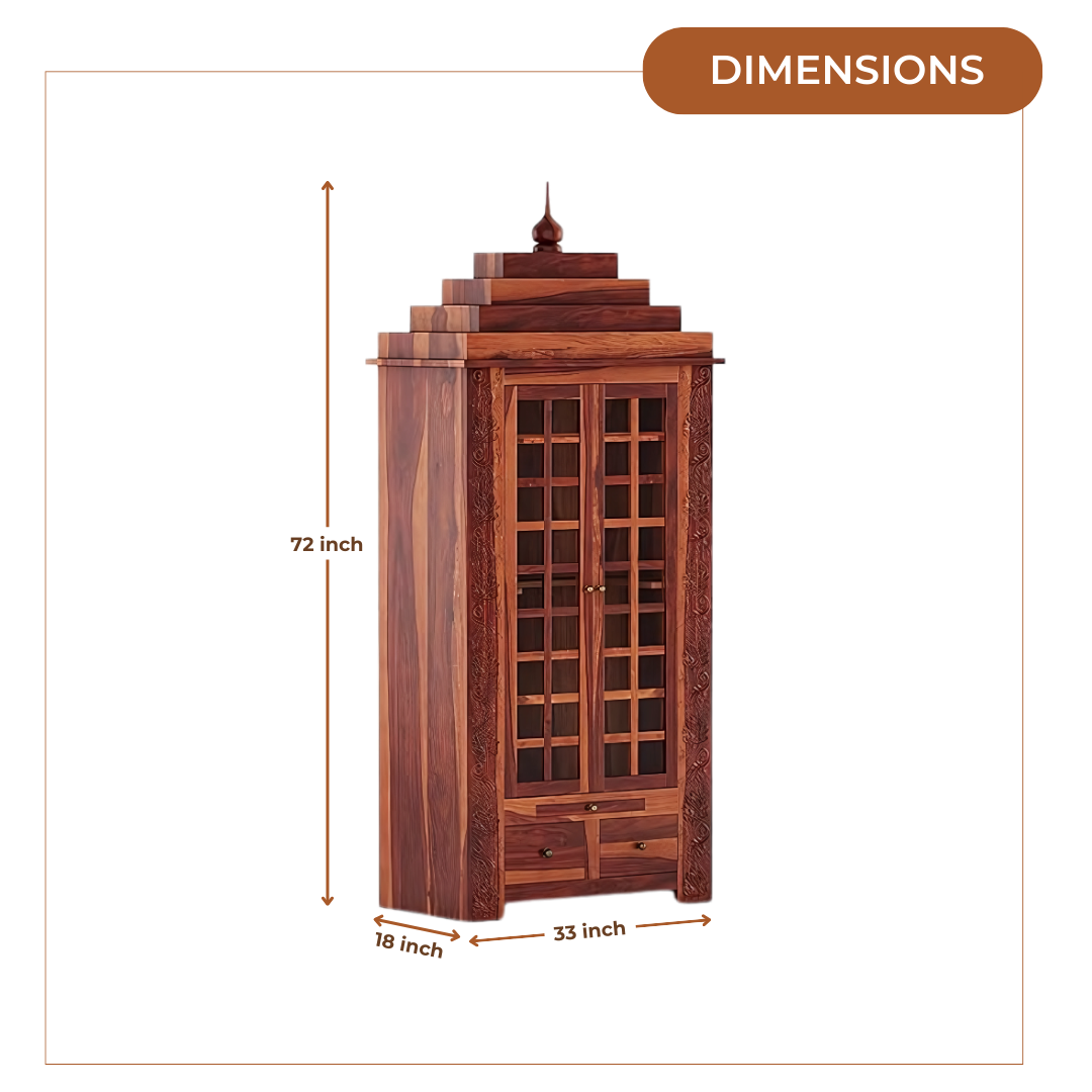 Upasana Upasana Sheesham Wood Mandap (Teak) Wood Mandir (Teak) dimensions