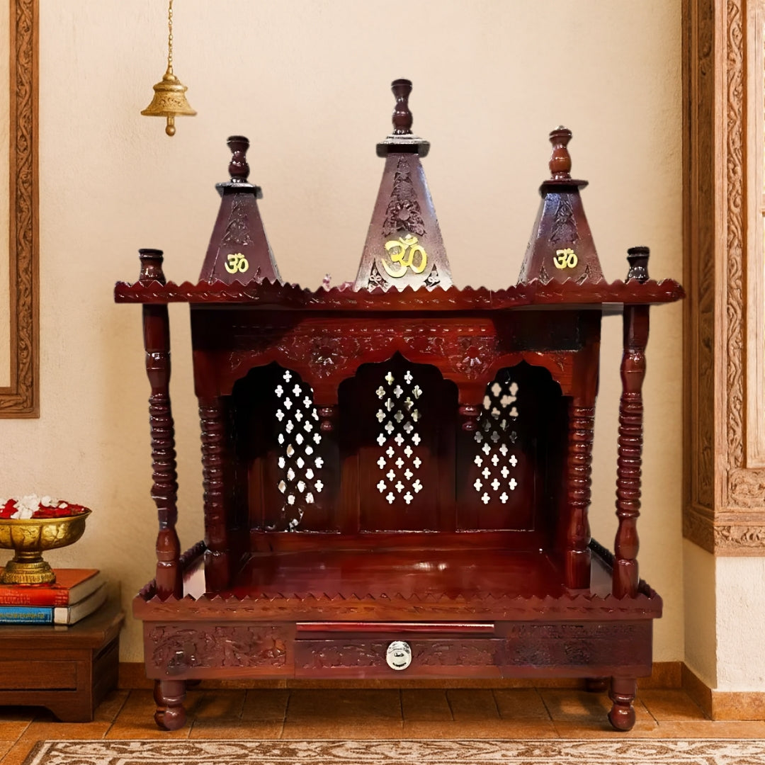 Utsav Teak Wood Mandir (Brown)lifestyle image 