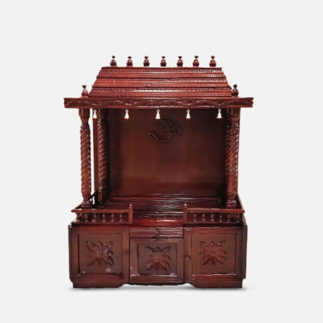 Vaibhav Teak Wood Mandap (Brown) front view