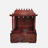 Vaibhav Teak Wood Mandap (Brown) front view
