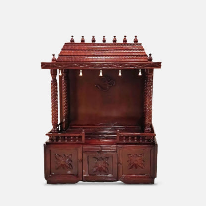 Vaibhav Teak Wood Mandap (Brown) front view
