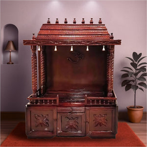 Vaibhav Teak Wood Mandap (Brown)
