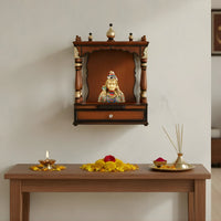 Vaibhavraj Teak Wood Mandir (Brown) lifestyle view 