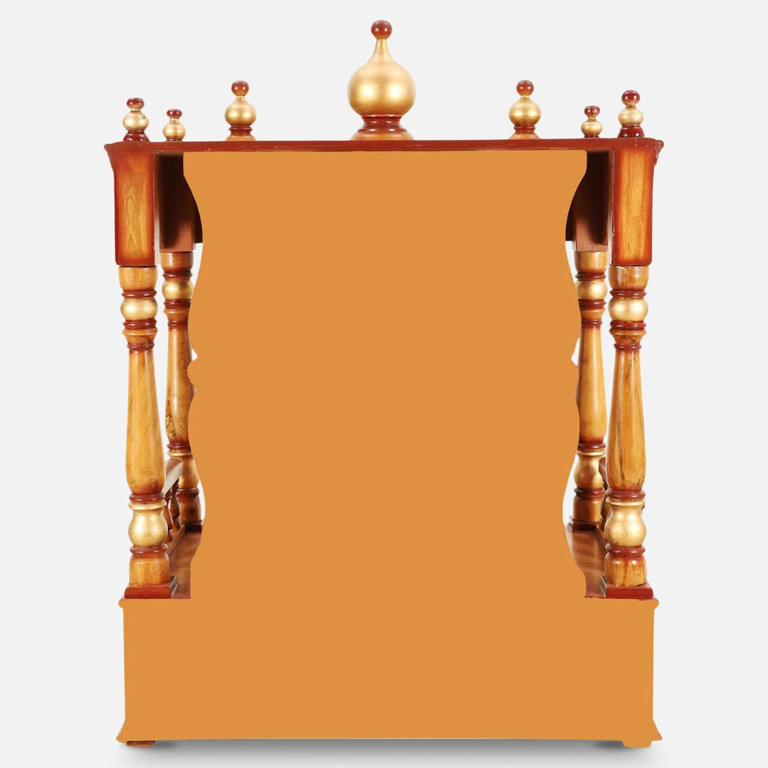 Vaibhavraj Teak Wood Mandir (Teak) dimensions back view 