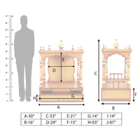 Vaibhavraj Teak Wood Mandir (Teak) dimensions 