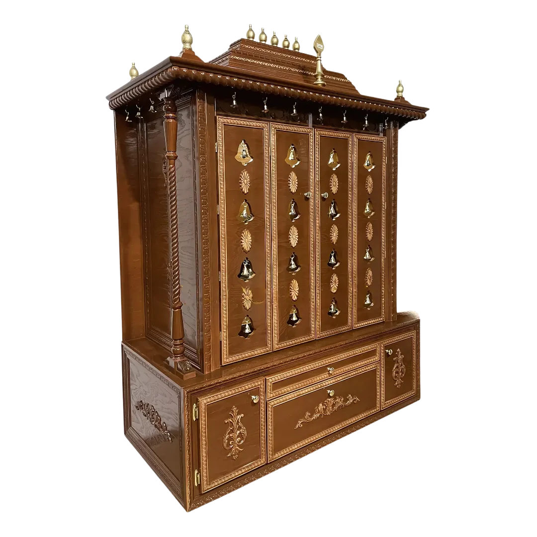 Vaidik Teak Wood Mandap (Brown) Side angle