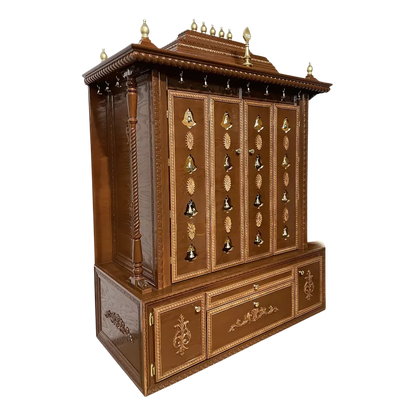 Vaidik Teak Wood Mandap (Brown) Side angle