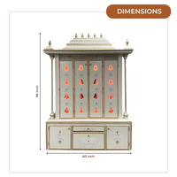 Vaidik Teak Wood Mandap (White) dimensions