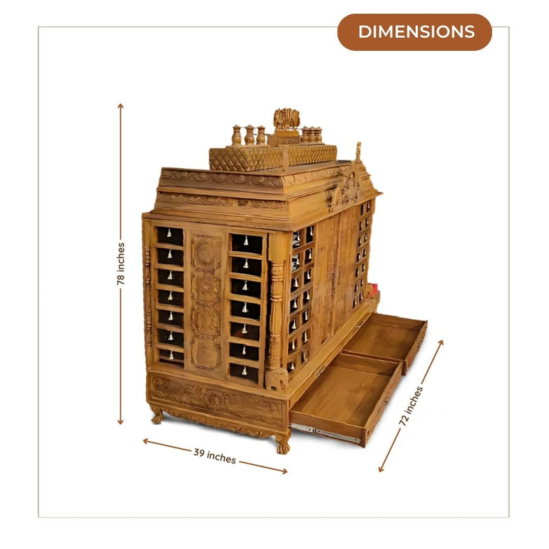 Vaikuntha Vedi Teak Wood Mandap (Teak) dimensions