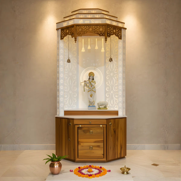 Vaishnavam Teak Wood Mandap (Teak White) lifestyle view 