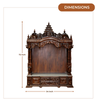 Vamika Teak Wood Mandap (Brown) dimensions