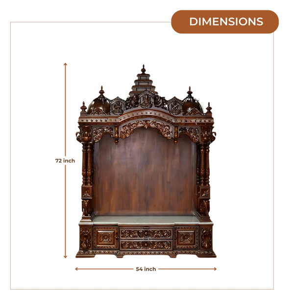 Vamika Teak Wood Mandap (Brown) dimensions