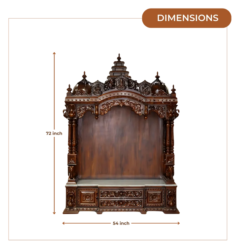Vamika Teak Wood Mandap (Brown) dimensions
