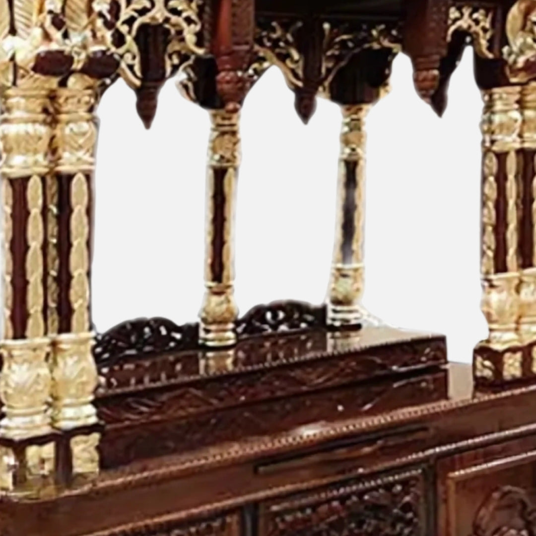  Vamsha Teak Wood Mandap (Brown) close view
