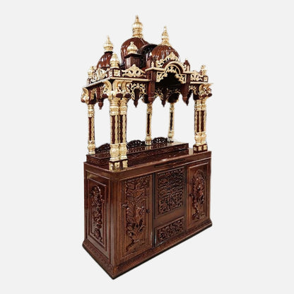  Vamsha Teak Wood Mandap (Brown) side angle 