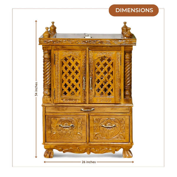 Vamshika Teak Wood Mandir (Teak) Dimensions 
