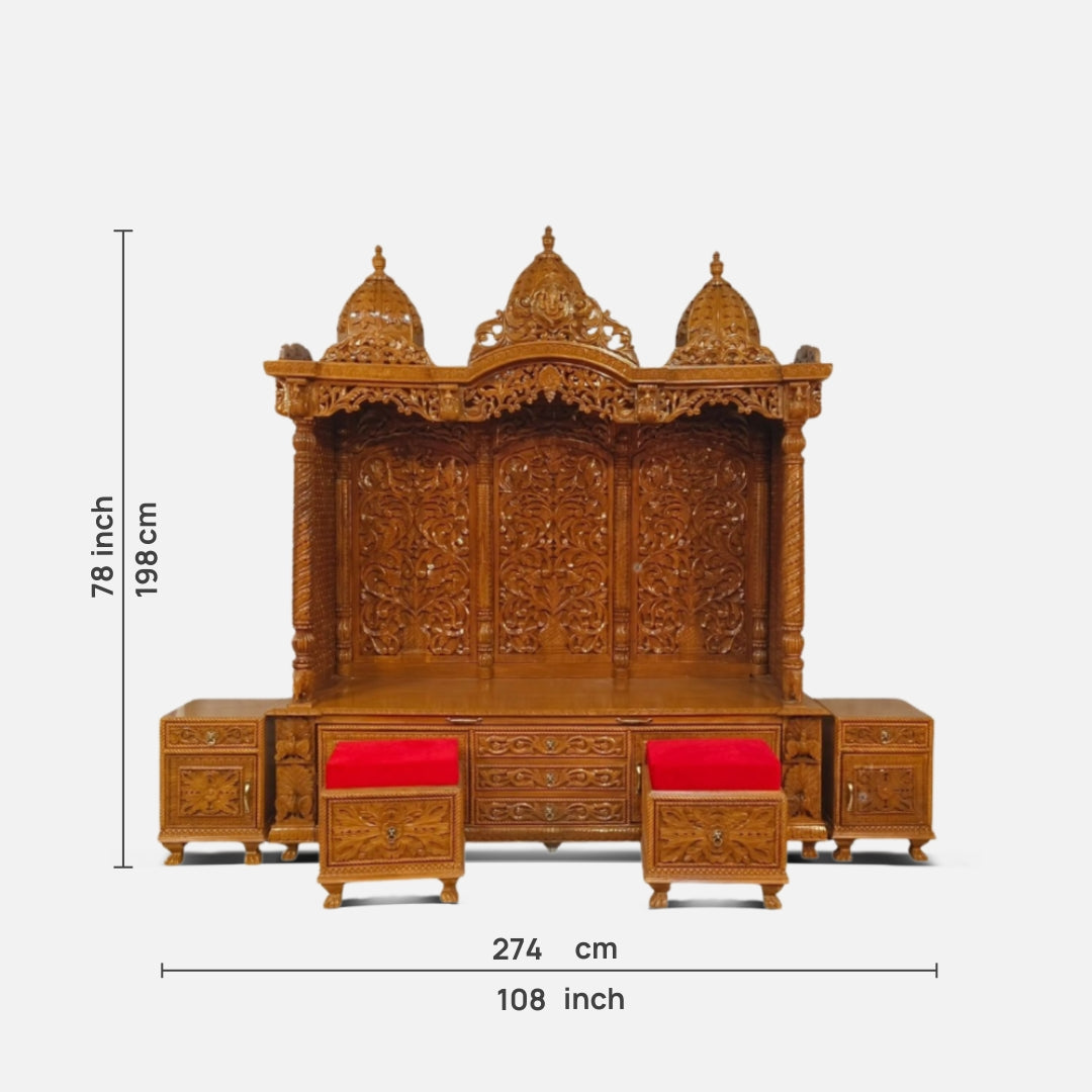 Vandanika Teak Wood Mandap (Teak) dimensions