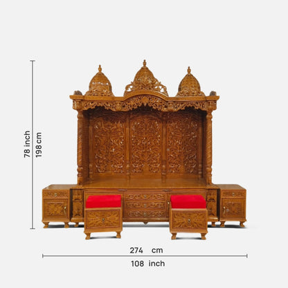 Vandanika Teak Wood Mandap (Teak) dimensions