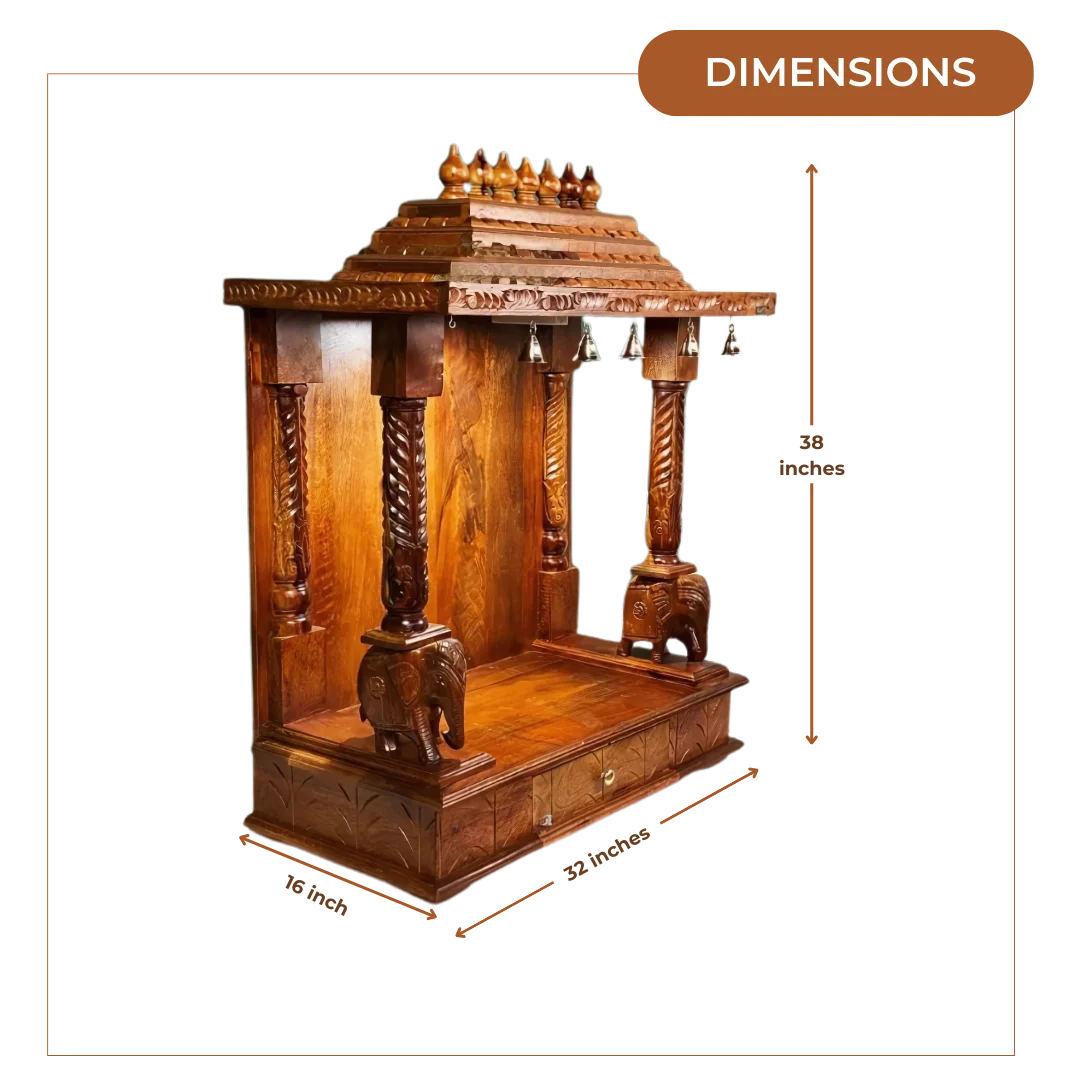 Vanshika Sheesham Wood Mandir (Teak) Hotspot image