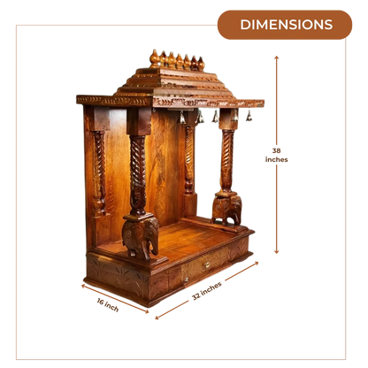 Vanshika Sheesham Wood Mandir (Teak) Hotspot image