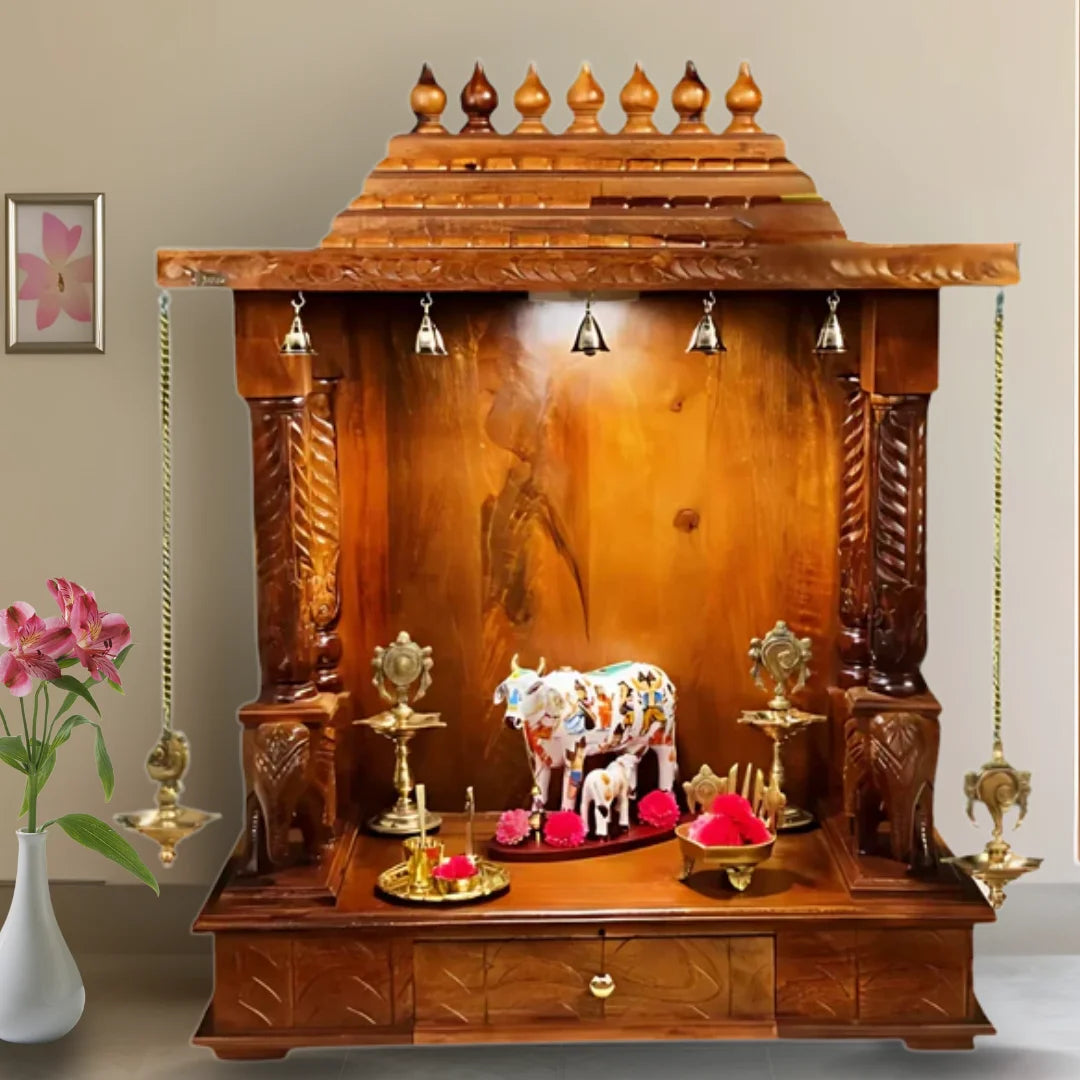 Vanshika Sheesham Wood Mandir (Teak) Lifestyle image 