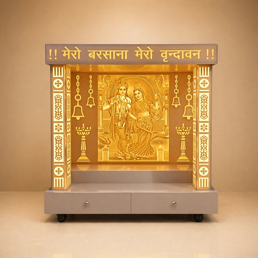 Vanshira Wooden Corian Mandir (White) lifestyle view 