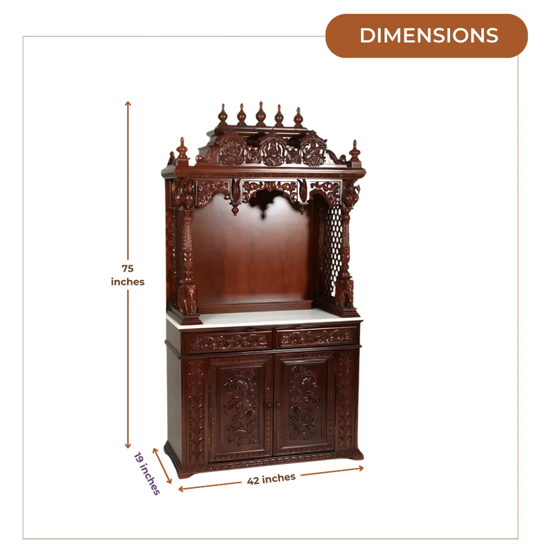 Vansidhar Teak Wood Mandap (Brown) dimensions