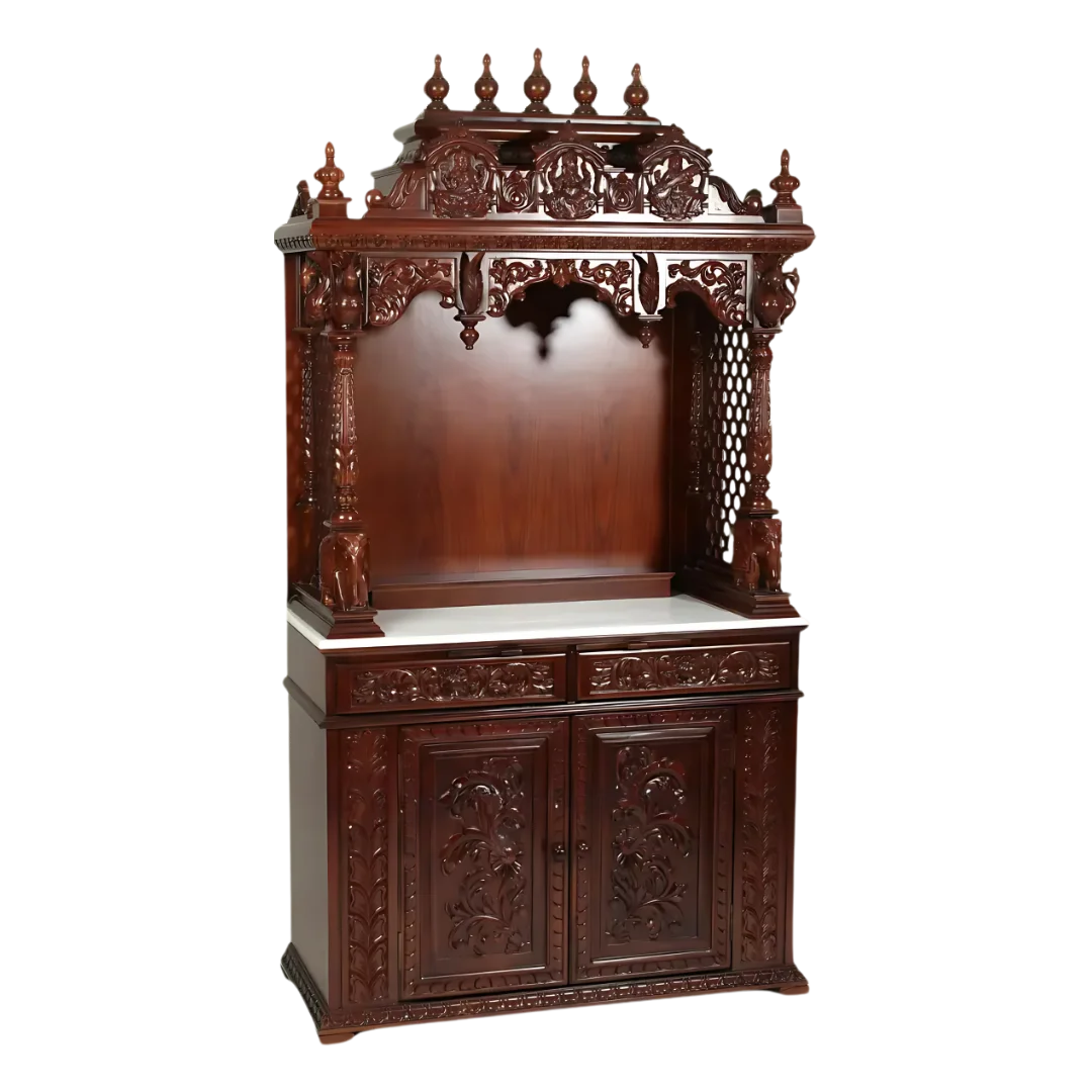 Vansidhar Teak Wood Mandap (Brown) side angle 