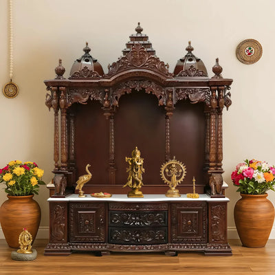 Varenya Teak Wood Mandap (Brown)