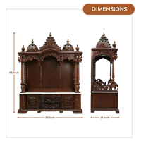 Varenya Teak Wood Mandap (Brown) dimensions