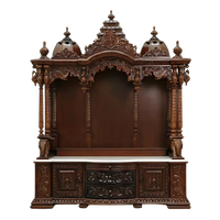 Varenya Teak Wood Mandap (Brown) front view