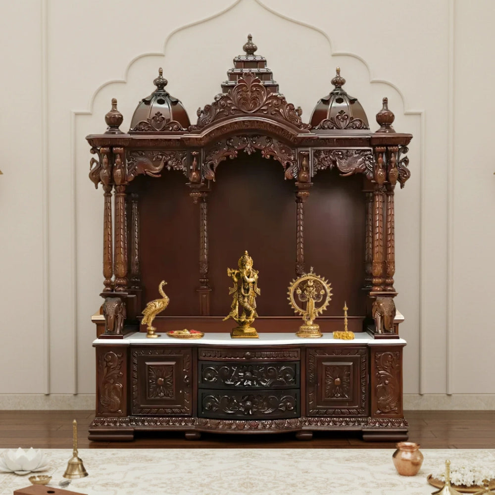 Varenya Teak Wood Mandap (Brown) lifestyle imge