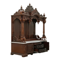 Varenya Teak Wood Mandap (Brown)  side angle 